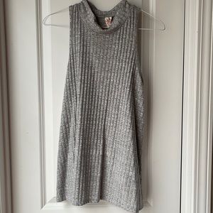 Grey high neck tank
